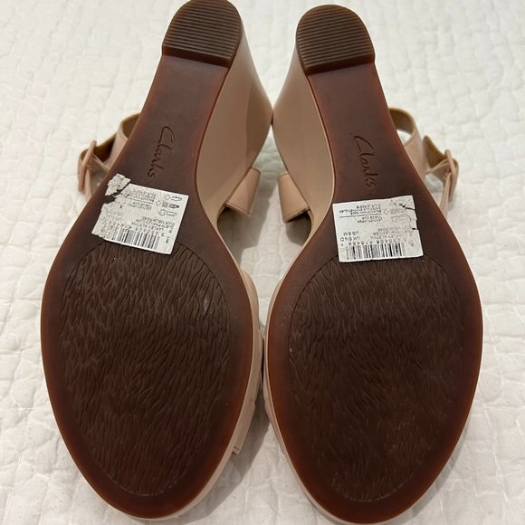 COLLECTION by Clarks Lafley Aletha Dusty Pink Leather Wedge Sandals - Size 8 - Picture 5 of 9